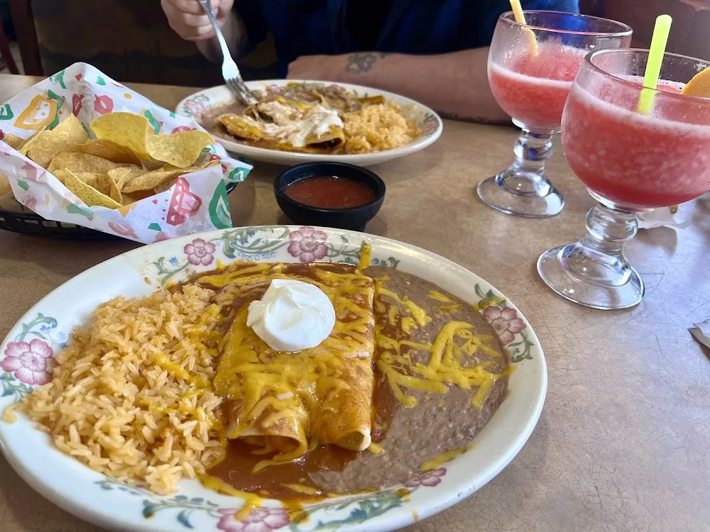 Enchiladas Spanish Rice and Beans